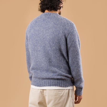 Harley Of Scotland X Flâneurs Shaggy Crew Neck Sweater Stonewash