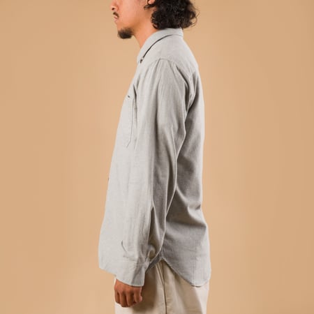 Brushed Flannel Work Shirt Grey