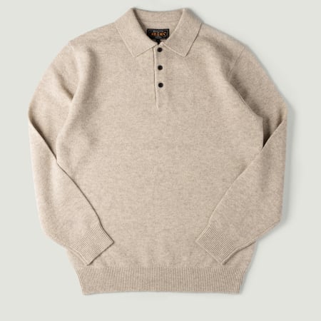 Vignettes-BEAMS-PLUS-flâneurs-pull-Knit-Polo-9G-Beige