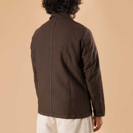 image flaneurs porté de dos VETRA Truffle French Moleskin Weaved Jacket
