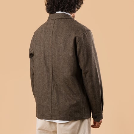 image portée flâneurs PORTUGUESE FLANNEL veste Labura Herringbone Wool Light Brown