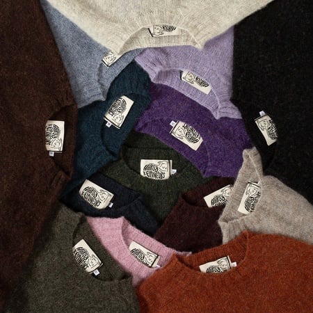 Harley Of Scotland X Flâneurs Shaggy Crew Neck Sweater Mocha