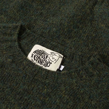 pull laine ecossais Harley of Scotland X Flâneurs détail-evergreen