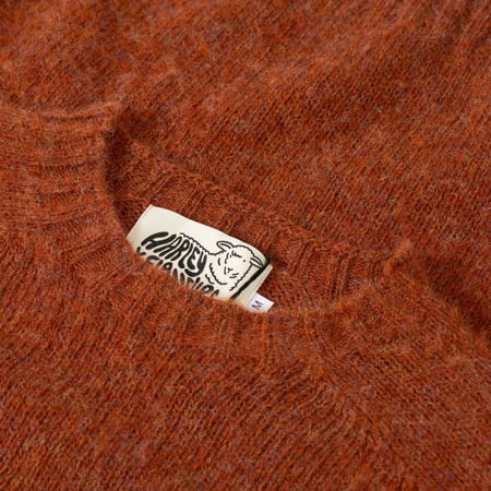 Harley Of Scotland X Flâneurs Shaggy Crew Neck Sweater Terracotta