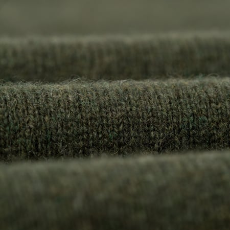 détail laine flaneurs pull col polo BEAMS PLUS  Knit Polo 9G Green (5)