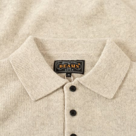 knit polo Beams plus detail cream