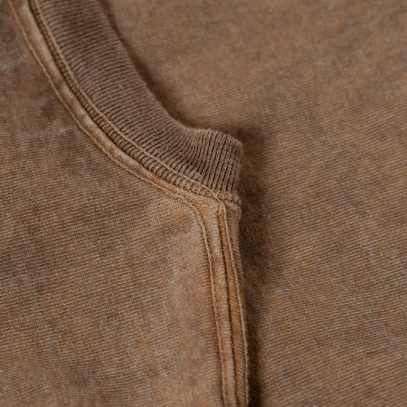 détail flâneurs GOOD ON LS Heavy Crew Tee P-Brown