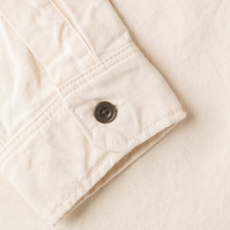 Image-Flâneurs_SEUVAS / 8oz Canvas Flap Work Shirt Natural_detail-3