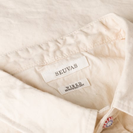 Image-Flâneurs_SEUVAS / 8oz Canvas Flap Work Shirt Natural_detail-2