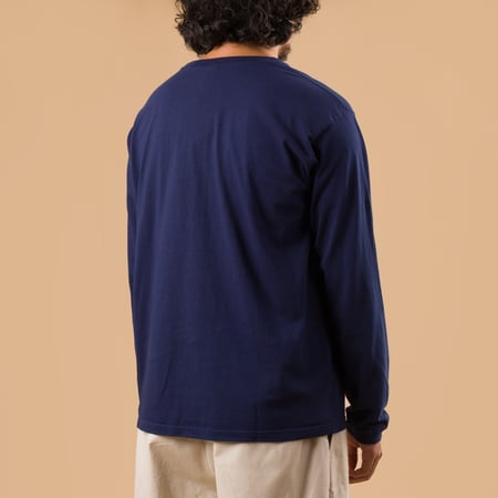 GOOD ON flâneurs tee-shirt manches longues LS Crew Tee navy de dos
