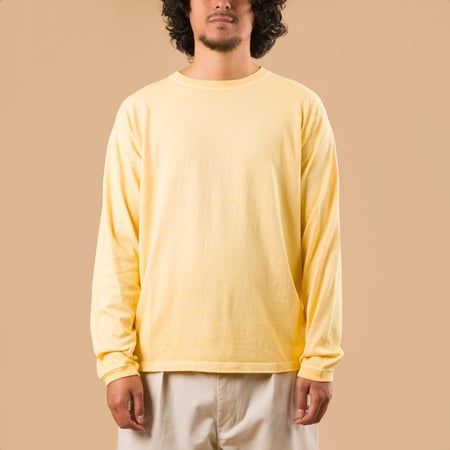 GOOD ON flâneurs tee-shirt manches longues LS Crew Tee p-straw de face