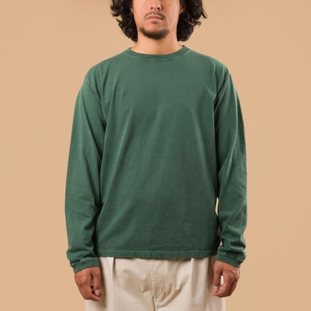 GOOD ON flâneurs tee-shirt manches longues LS Crew Tee p-dark green de face