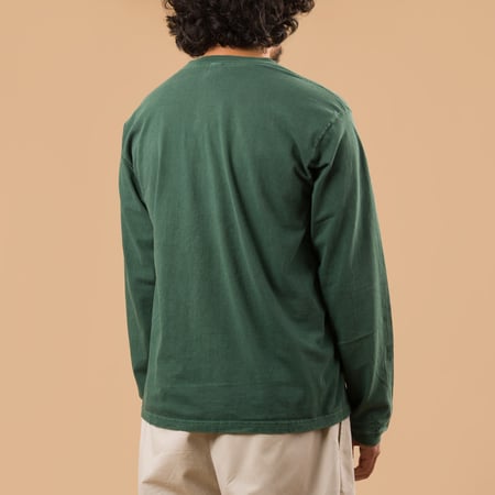 GOOD ON flâneurs tee-shirt manches longues LS Crew Tee p-dark green de dos