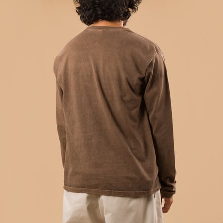 GOOD ON flâneurs tee-shirt manches longues LS Crew Tee p-brown de dos
