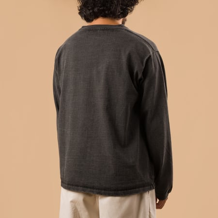 image flâneurs GOOD ON LS Heavy Crew Tee P-black de dos