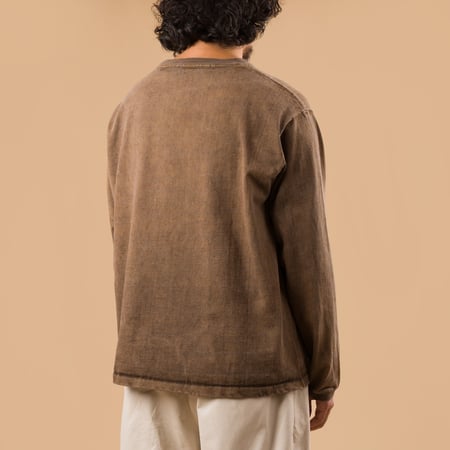 image flâneurs GOOD ON LS Heavy Crew Tee P-brown de dos
