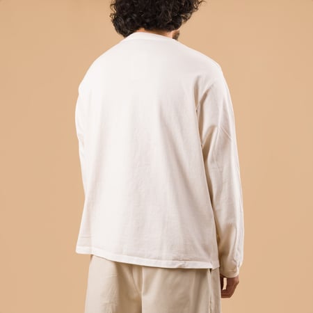 image flâneurs GOOD ON LS Heavy Crew Tee P-Natural de dos