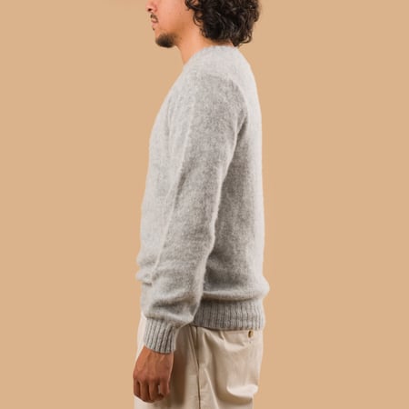 Shaggy Crew Neck Silver