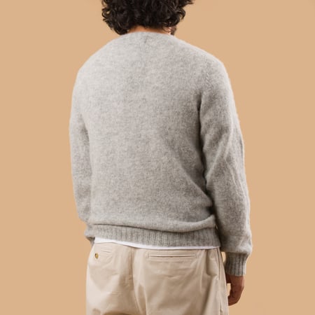 Shaggy Crew Neck Silver