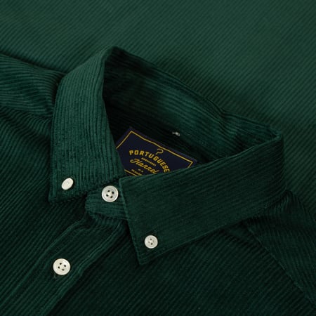 PORTUGUESE-FLANNEL-flâneurs-chemise-velours-Lobo-Green-col