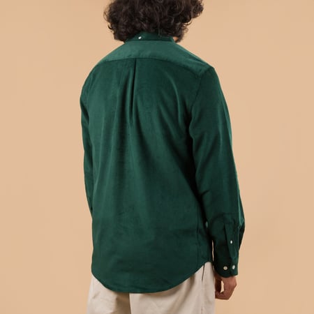 PORTUGUESE-FLANNEL-flâneurs-chemise-velours-Lobo-Green-de dos