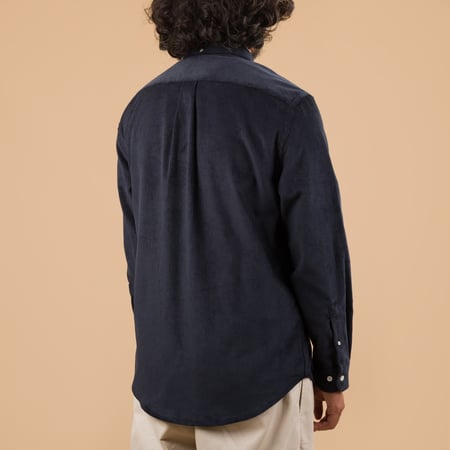 PORTUGUESE FLANNEL flâneurs chemise velours Lobo navy de dos