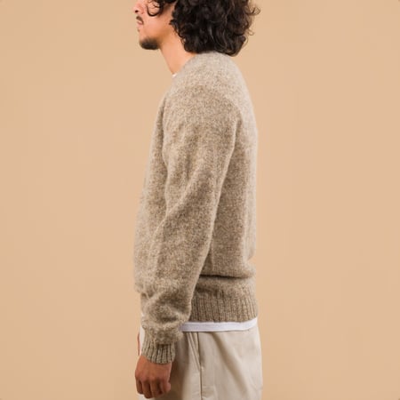 Shaggy Crew Neck Pebble