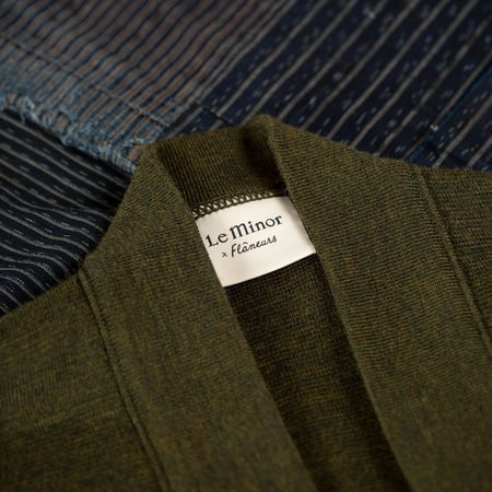 detail col Noragi classique Le Minor X Flâneurs olive