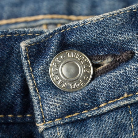 image flâneurs détail FOB FACTORY F153 5P Tapered Blue Used Wash Selvedge Denim