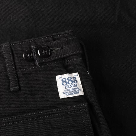 image flâneurs FOB FACTORY F0541 888 Denim Baker Pants Black détail