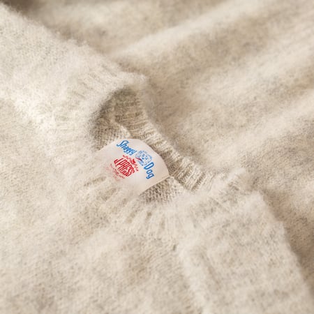 Shaggy Dog Crew Neck Sweater Gray