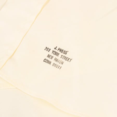 Image-Flâneurs_J. PRESS / Baggy Fit B.D. Pin Oxford Yellow_Détail-2