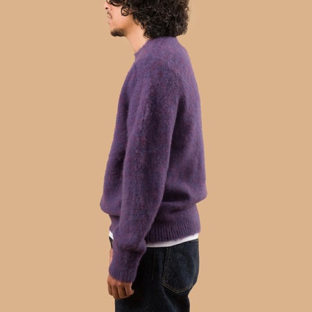 Shaggy Dog Crew Neck Sweater Purple