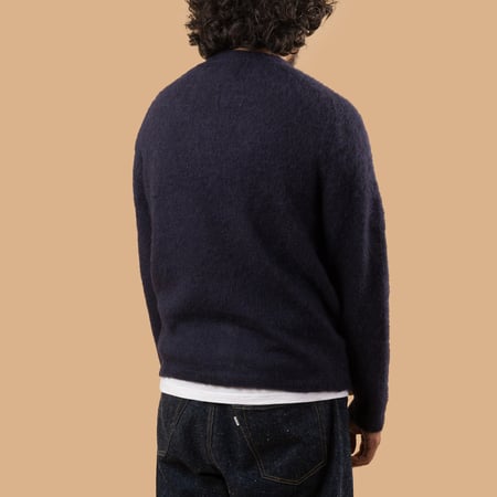Shaggy Dog Sweater Cardigan Navy