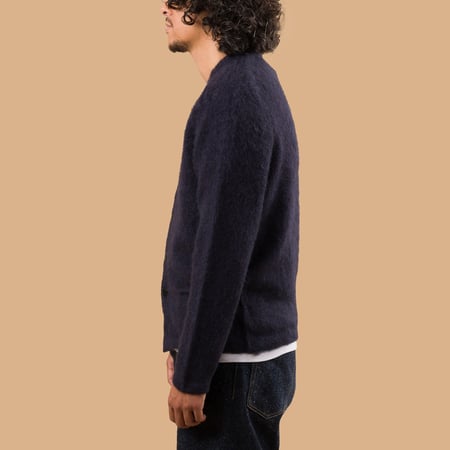 Shaggy Dog Sweater Cardigan Navy
