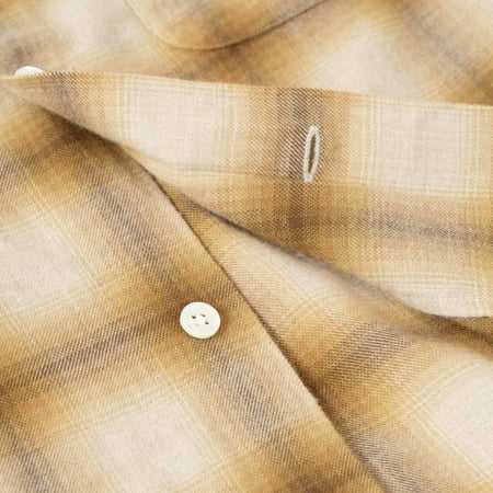 Image-Flâneurs_BEAMS PLUS / Open Collar Ombre Brown_détail