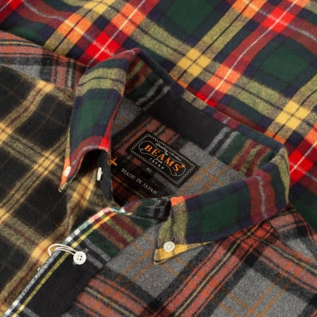 Image-Flâneurs_BEAMS PLUS /  BD Flannel Plaid Panel Yellow_detail