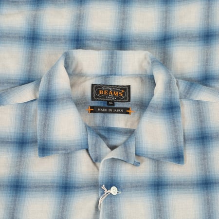 Image-Flâneurs_BEAMS PLUS / Open Collar Ombre Blue_detail