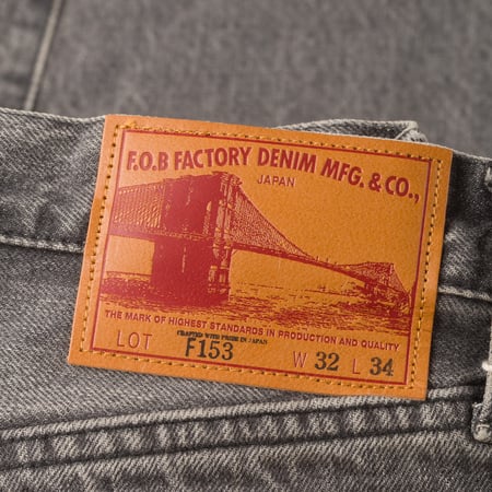 F153 5P Tapered Black Used Wash Selvedge Denim