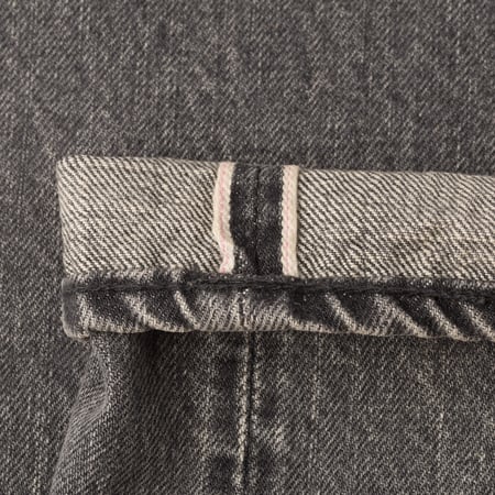 F153 5P Tapered Black Used Wash Selvedge Denim
