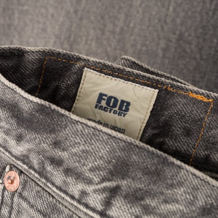 F153 5P Tapered Black Used Wash Selvedge Denim