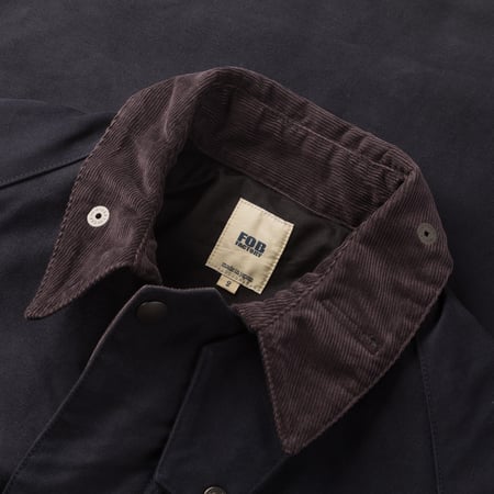 Image-Flâneurs_FOB FACTORY / F2361 Heavy Moleskin Riding Jacket Navy_Detail-1