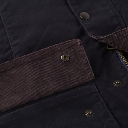Image-Flâneurs_FOB FACTORY / F2361 Heavy Moleskin Riding Jacket Navy_Detail-4