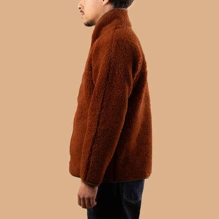 image-portée-de-profil-Colbreaker-x-Flâneurs-cognac-fleece-wool-pile-1