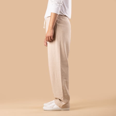 flaneurs sweat BATONER Jumberca Urake Pants Beige de profil