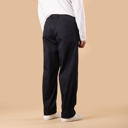 Image-Flâneurs SEUVAS / Chino 2Tuck Trousers Navy_de-dos