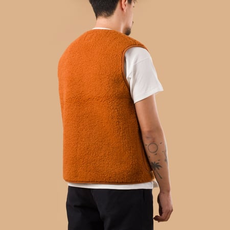image flâneurs-COLDBREAKER-veste-en-laine-sans-manche-Pepitko-Vest-Fox de dos