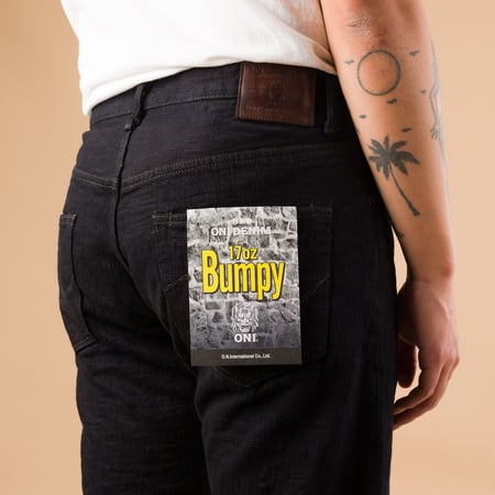 277 17oz Just Right Straight Bumpy Denim Kuro