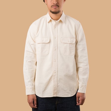 F3513 Twill Work Shirt Ecru