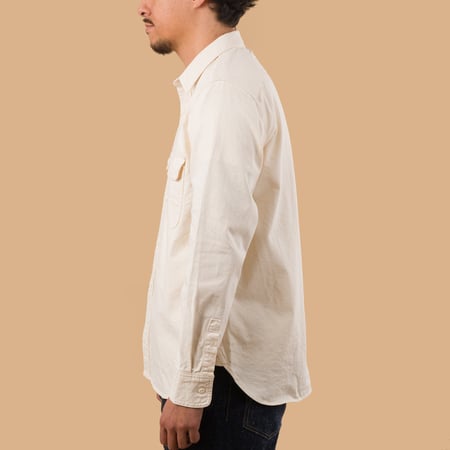F3513 Twill Work Shirt Ecru
